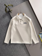 Dior long-sleeve polo shirt in light cream with buttoned collar and chest logo