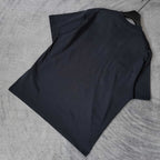 Balenciaga black T-shirt, plain front view with crew neck