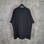 Balenciaga black T-shirt, plain back view with crew neck and sleeves