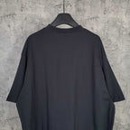 Balenciaga black T-shirt, plain back view with crew neck and short sleeves