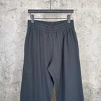Balenciaga elastic-waist wide-leg pants in dark blue/charcoal solid fabric