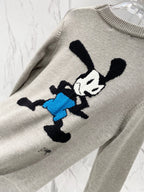 Givenchy sweatshirt sleeve in light gray with Mickey Mouse graphic applique