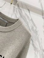 Givenchy crewneck sweatshirt in light gray with ribbed collar detail