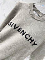 Givenchy crewneck sweatshirt in light gray with arched black GIVENCHY logo