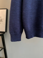 Navy knit cardigan long sleeves with ribbed cuffs