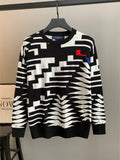 Louis Vuitton knit sweater with black-and-white geometric pattern