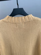 Gucci knit sweater ribbed crew collar in cream knit