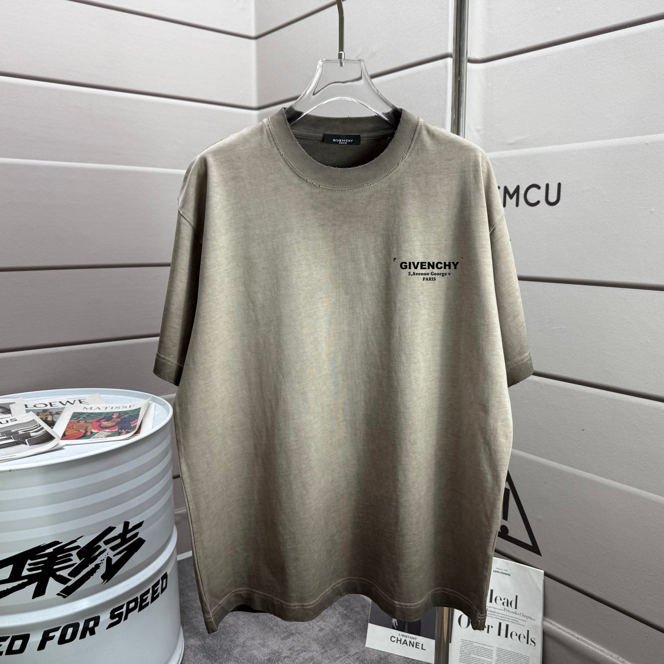 Givenchy crewneck T-shirt, light gray, front chest logo