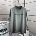 Sage green Givenchy logo crewneck T-shirt with short sleeves