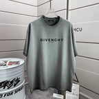 Sage green Givenchy logo crewneck T-shirt with short sleeves