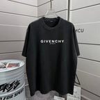 Black T-shirt with GIVENCHY logo and Paris text on the chest.