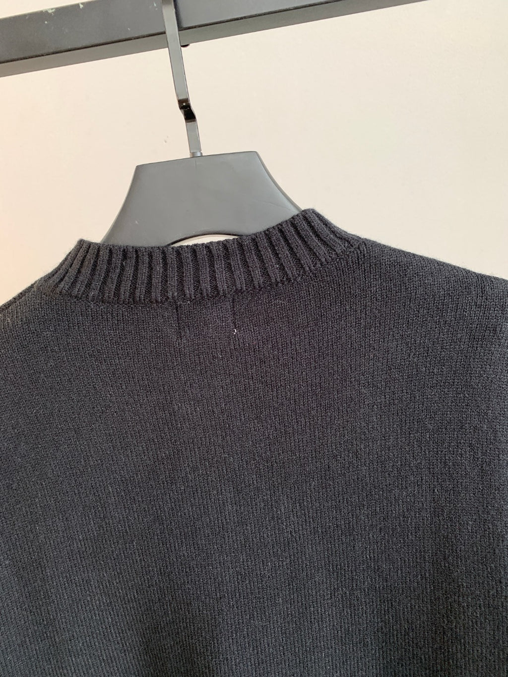 Burberry knit sweater back neckline with ribbed collar detail
