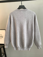 Grey long-sleeve sweatshirt, plain back view