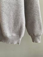 Grey sweatshirt hem and ribbed cuffs detail