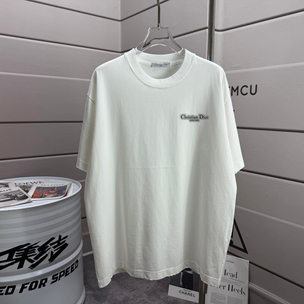 White Christian Dior short-sleeve T-shirt with small chest logo