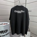 Black Dior short-sleeve T-shirt, back logo text at center