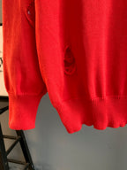 Givenchy red knit sweater with ribbed cuffs and hem