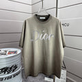 Dior short-sleeve T-shirt in heather gray with large front logo print