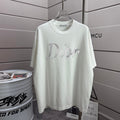 White Dior short-sleeve T-shirt with large 'Dior' front print
