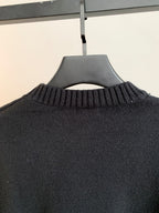 Black Fendi sweater ribbed collar and upper back