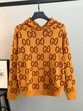 Gucci GG monogram knit sweater with crew neck, orange