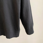 Prada dark gray knit sweater sleeve with ribbed cuff and hem