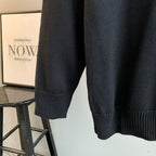 Prada dark gray knit sweater hem and ribbed cuffs