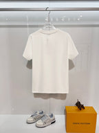 White Dior T-shirt with short sleeves, plain back view