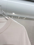 White T-shirt shoulder seam close-up