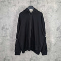 Balenciaga black hoodie with front hood and drawstring, no visible logo