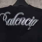 Balenciaga black hoodie close-up of large back logo