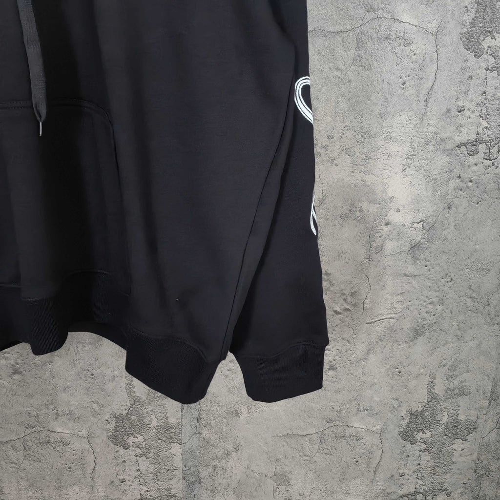 Black Balenciaga long sweatshirt hem with ribbed cuffs