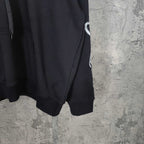 Black Balenciaga long sweatshirt hem with ribbed cuffs