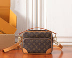 Louis Vuitton mini crossbody bag in brown monogram canvas with tan trim