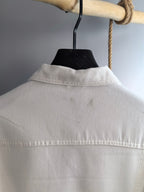 Burberry long-sleeve jacket white with raised back collar and stitched yoke seam