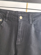 Burberry long pants, black denim front pocket with belt loops and button