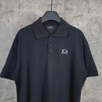 Balenciaga polo shirt, dark color, short sleeves, collar and front button placket