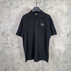 Balenciaga polo shirt, dark color, short sleeves, button placket, chest logo