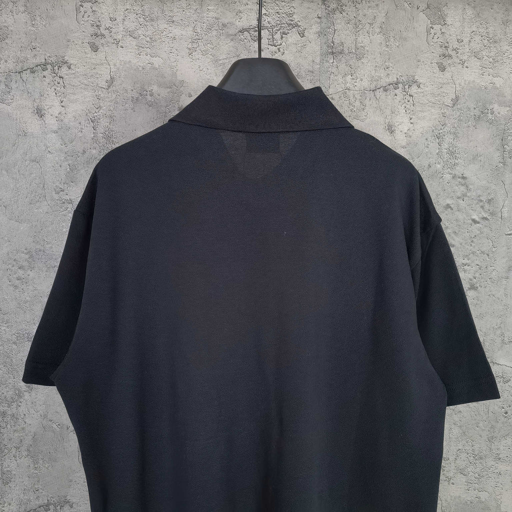 Balenciaga polo shirt, dark color, back view with short sleeves