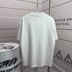 Amiri white short-sleeve T-shirt back view, plain fabric with crew neckline