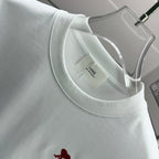 Amiri white T-shirt crew neck with ribbed collar and small size tag