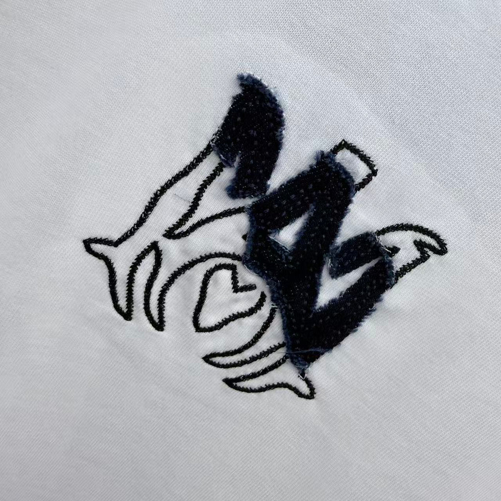 Amiri white T-shirt logo detail in black on front