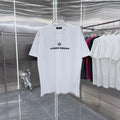 White short-sleeve T-shirt with chest graphic logo