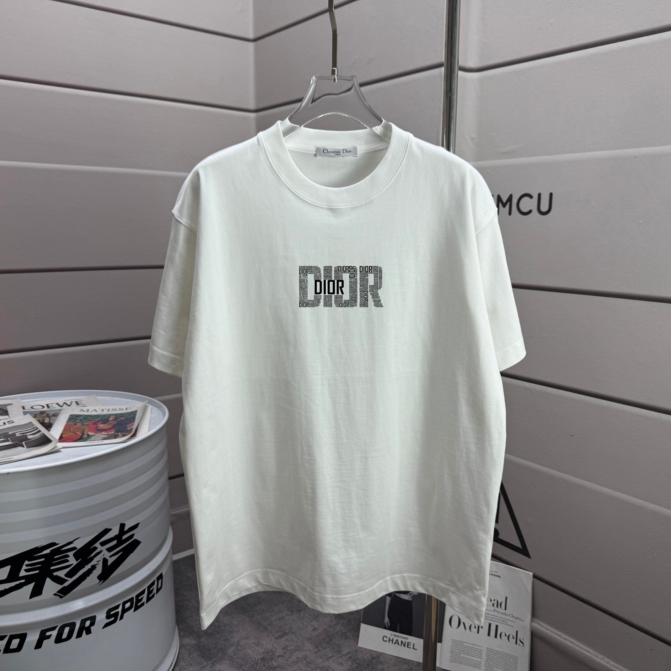 Dior short-sleeve T-shirt in white with large front graphic print