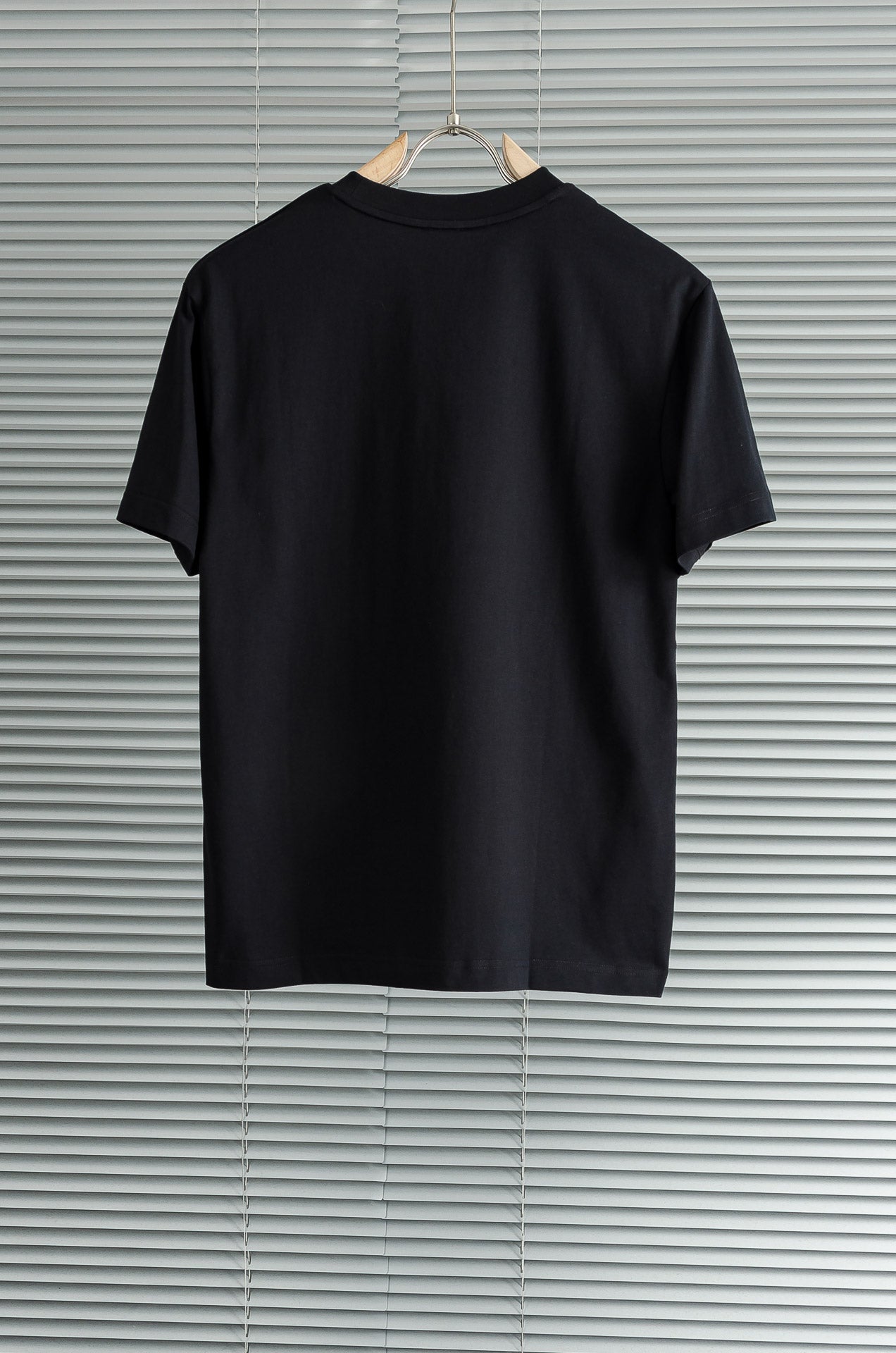 Black T-shirt plain front with crew neck