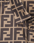 Fendi short-sleeve shirt fabric detail with FF logo pattern
