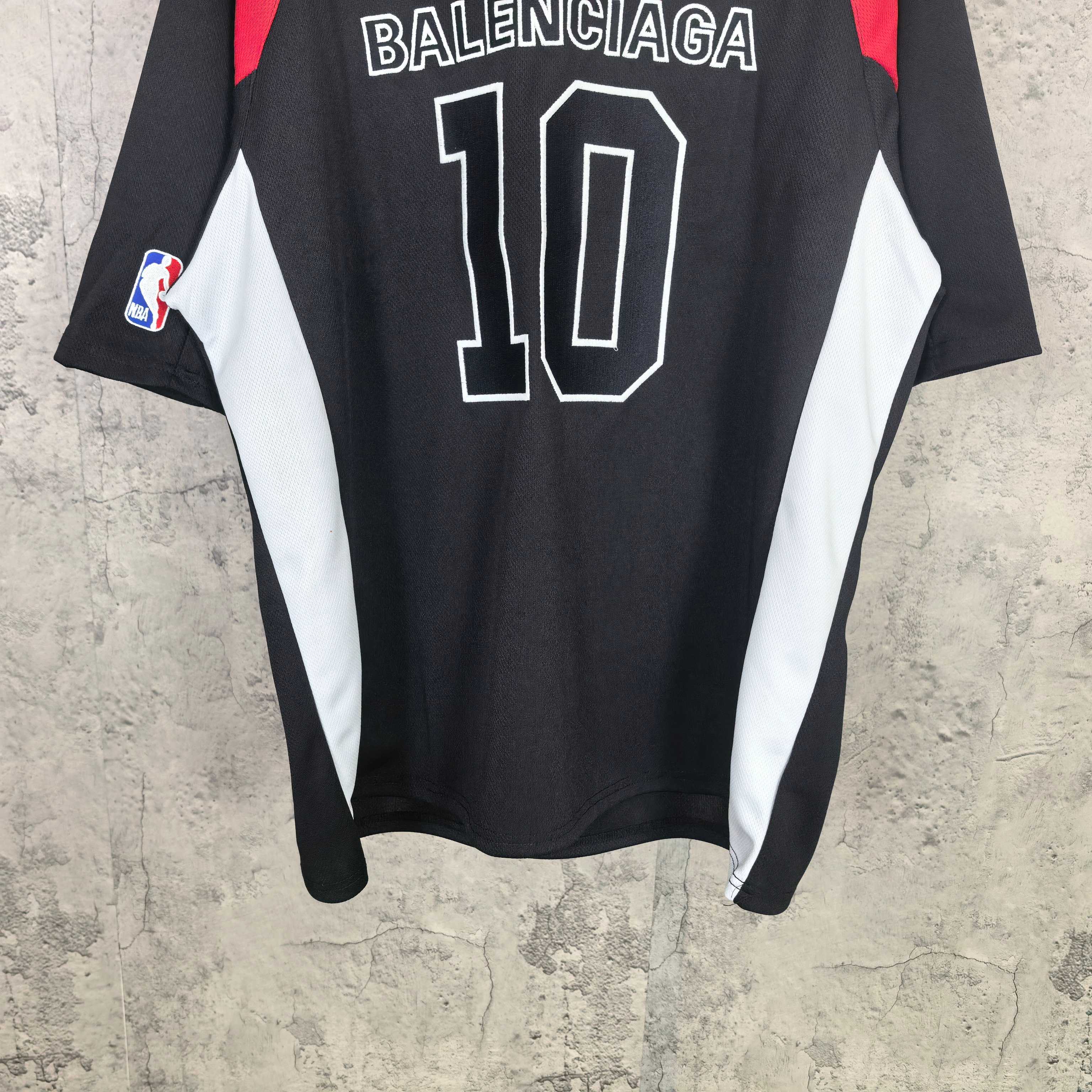 Balenciaga long-sleeve shirt with large white “10” and logo print