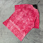 Balenciaga short-sleeve T-shirt, red heather back view, laid flat with crew neck