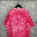 Balenciaga short-sleeve T-shirt, red heather, back view on hanger