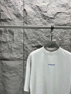 White short-sleeve T-shirt with Balenciaga logo at chest